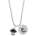thumbnail image 1 of Delight Jewelry Silvertone Black Center Spinner Silvertone Script Initial Disc - Q - Charm Necklace, 20"+3", 1 of 4
