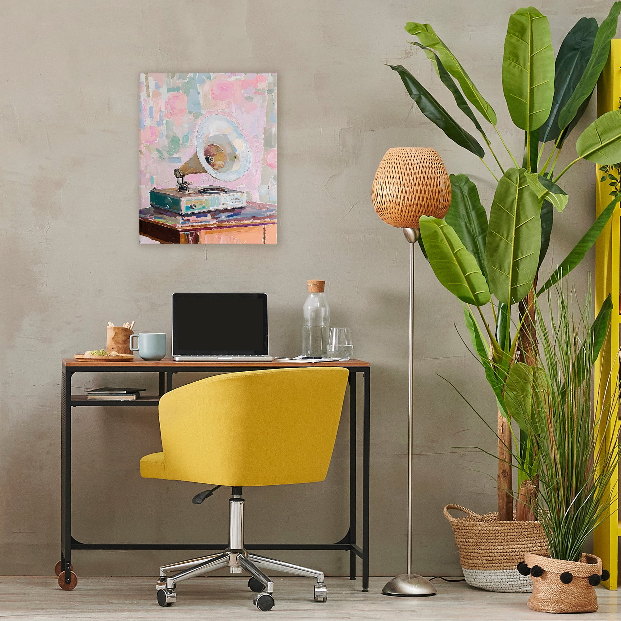 Stupell Industries Vintage Gramophone in Soft Pastels Canvas Wall Art, design by The Prints Vibe