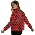 thumbnail image 3 of DISNIMO Ladybug Floral Printed Jackets for Women V Neck Sweatshirts Zip Up Outerwear Jacket Long Sleeve Sweatshirts with Pockets, 4XL, 3 of 7