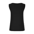 thumbnail image 5 of Women's Side Buttons Pleated Tank Tops Asymmetric Neck Sleeveless Slim Fit Solid Tees Black,XL, 5 of 6