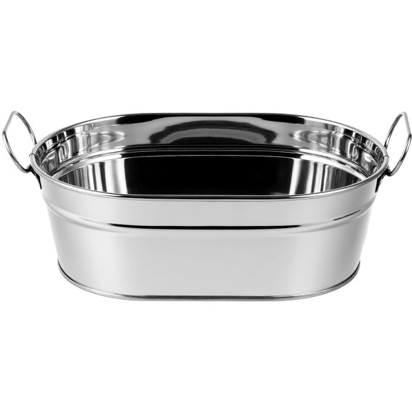 Minkissy Stainless Steel Ice Buckets: Metal Beverage Tub with Double Hinged Handles for Party Bar Drinks and Ice Cream (7.8 Ounces)
