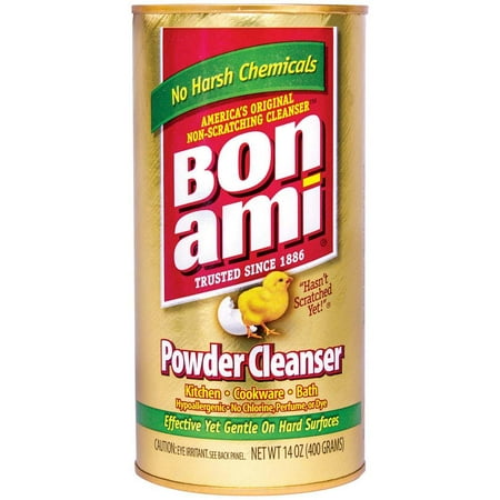 Bon Ami Powder Cleanser (14 oz, 4 Pack) Works Great as A Kitchen Countertop Cleaner and Bathroom Tile Cleaner, Scratch Free Earth Friendly Home
