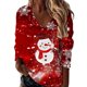 thumbnail image 1 of Sudadera holgada de Navidad Gibobby con cuello en V y estampado de copa de Papá Noel Blanco XL, 1 of 4