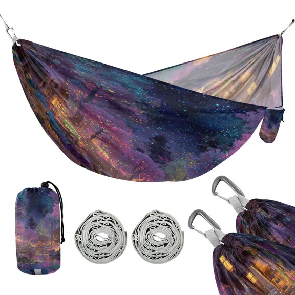 Hammock Camping Hammock Nylon Portable Hammock Travel Camping Hammock Starry Neon Flower Trail