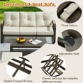 thumbnail image 4 of 6-Pcs Aluminum Patio Furniture Set with coffee table Outdoor Conversation Sofa Set include adjustable 3-seater Sofa, 2 Hydraulic Chair , 2 Ottoman for Balcony, Garden, Poolsid （Brown）, 4 of 7