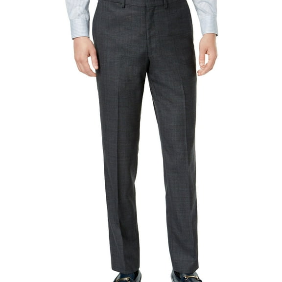 DKNY Mens Lexington Dress Pants Slacks, Grey, 33W x 32L