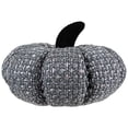 thumbnail image 2 of Northlight Woven Pumpkin Fall Harvest Decoration - 7.5" - Gray and Black, 2 of 7
