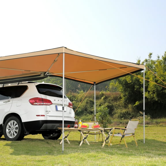 KFFKFF Vehicle Awning 270 Degree 8.2' Height Retractable Car Side Awning UV50 