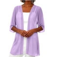 thumbnail image 7 of Aboser 3/4 Sleeve Chiffon Cardigans for Women Lightweight Loose Fit Cardigan Sheer Open Front Beach Cover Up Light See Through Dusters, 7 of 7