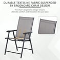 thumbnail image 4 of Outsunny 4-Piece Folding Dining Chair Set for Relaxing on Patio, Balcony, or Garden, Comfortable Outdoor Furniture with Armrests, Grey, 4 of 9