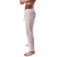 thumbnail image 6 of Cenuakty Men's Mesh Fishnet Pants Solid Color See Through Stretchy Muscle Trousers Drawstring Stretchy Sleep Lounge Bottoms, 6 of 8