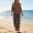 Brown, variant on Outfit Set Women's Crew Neck 3/4 Sleeve Loose Fit Straight Leg Cropped