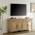 thumbnail image 2 of Oak Farmhouse TV Stand for 75 inch TV with 4 Doors and 2 Drawers, 2 of 6
