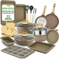 thumbnail image 1 of Nutrichef 22-Piece Maroon Marble Non-Stick Induction Cookware and Bakeware Set - Professional Home Kitchen Collection with Multi-Sized Pots, Pans, and Heat-Resistant Tools, 1 of 8