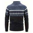 thumbnail image 3 of Betivan Men's Full Zip Cardigan Snowflakes Pattern Sweater Knitted Cardigan with Pockets for Casual Christmas, 3 of 6