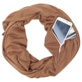 thumbnail image 2 of Pop Fashion Women's Scarf with Hidden Zipper Pocket Solid Color (Brown), 2 of 4