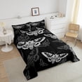 thumbnail image 3 of Erosebridal Gothic Moth Bedding Twin Comforter Set, Skull Down Comforter, Mandala Style Decor, Reversible 2 Pieces, 3 of 8