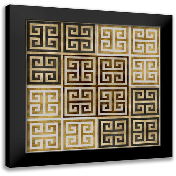 Roberts, Ellie 12x12 Black Modern Framed Museum Art Print Titled - Greek Key II