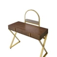 thumbnail image 4 of ACME Coleen Vanity Desk in Walnut & Gold Finish, 4 of 7