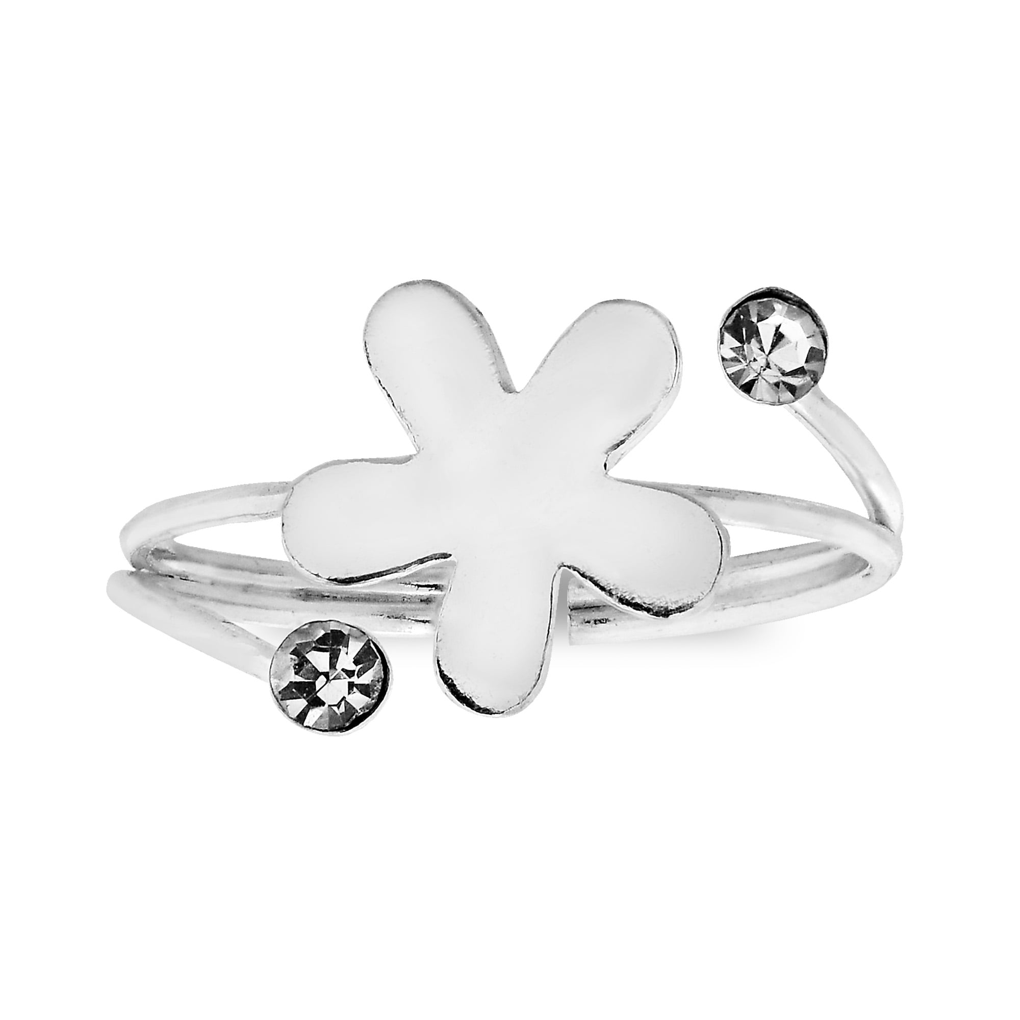AeraVida Elegant Daisy Beauty Cubic Zirconia .925 Silver Toe/Pinky Ring Beach Wear Gift for Daughter