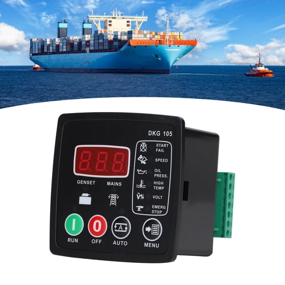 Generator Controller, Flame Retardant Diesel Engine Controller Module Panel Auto Start Stop Easy To Install Multifunction Alarm For Communication For Ships