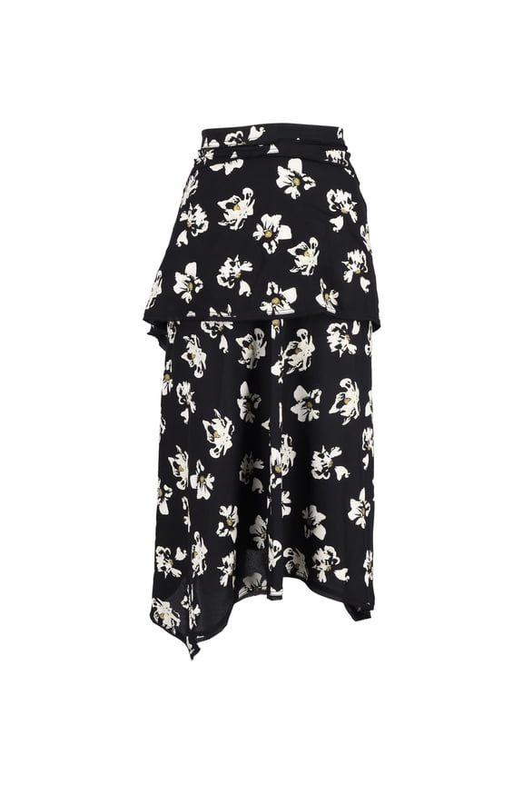 Pre-Owned Proenza Schouler Asymmetric Midi Skirt in Floral-Print Viscose