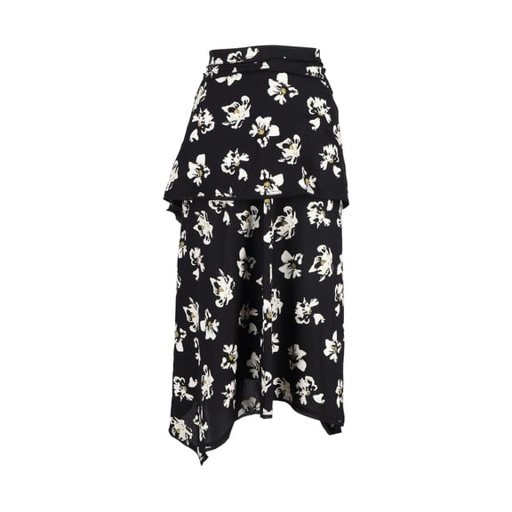 Pre-Owned Proenza Schouler Asymmetric Midi Skirt in Floral-Print Viscose