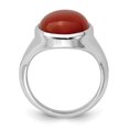 thumbnail image 6 of 925 Sterling Silver Rhodium-plated Red Agate Ring Size 8, 6 of 7