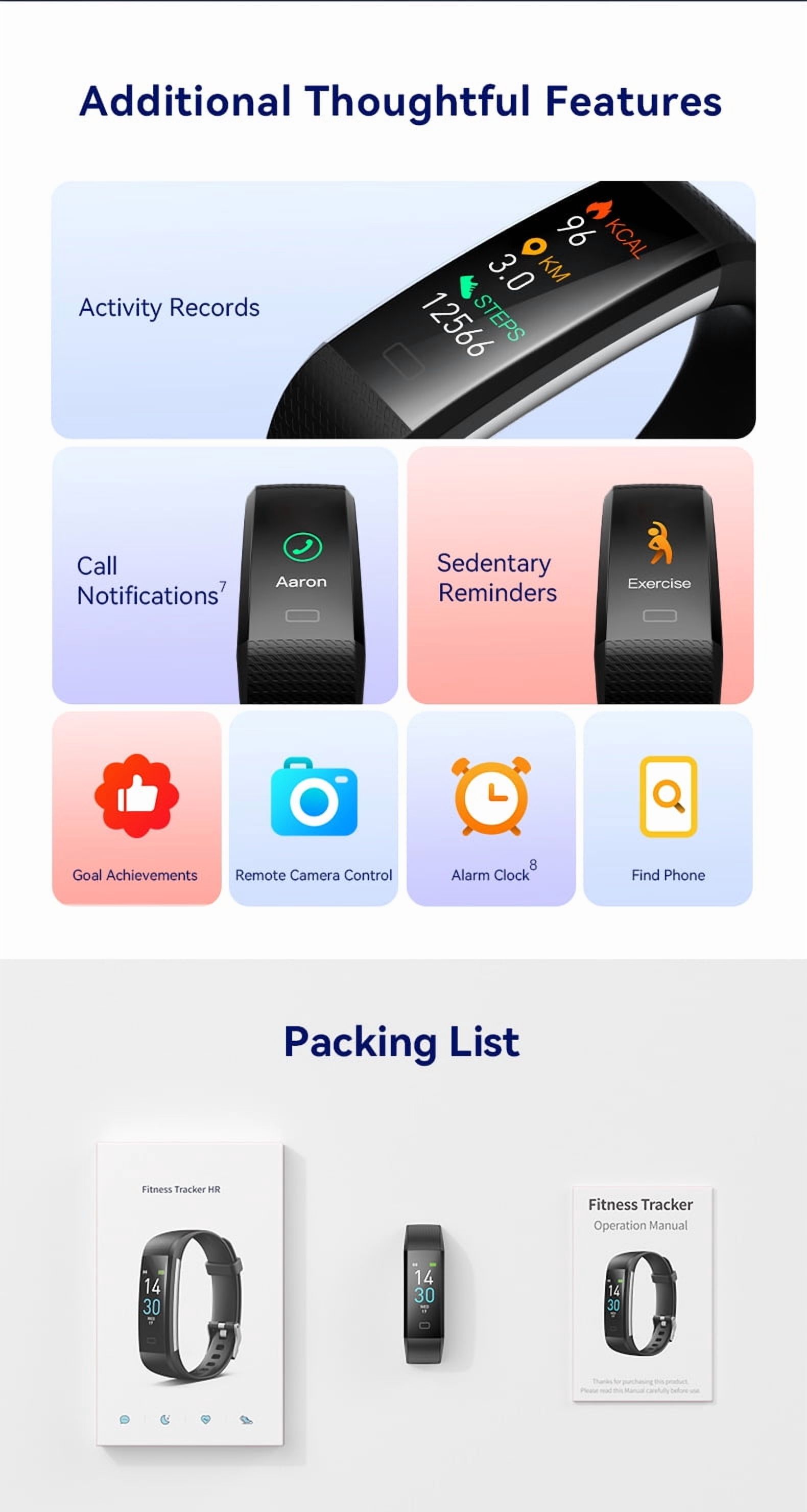 LAATIKUI S5 smart watch heart rate monitor fitness tracker waterproof bracelet
