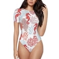 thumbnail image 1 of Balery Tropical Corals Seahorse Body de cuello redondo de manga corta para mujer Tops de manga corta Tops básicos-XX-Large, 1 of 7