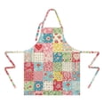 thumbnail image 2 of Pioneer Flower Floral Print Pattern Apron for Women and Men, Cotton Linen Waterproof with Pockets, Adjustable, 33x27 Inch for Kitchen, Gardening, BBQ, Salon, 2 of 6