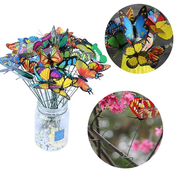 Matoen Decorative Garden Stakes, 40 Pcs Butterfly Stakes for Garden, Waterproof Colorful Decorative Yard Stake for Indoor/Outdoor Decor