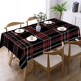 thumbnail image 3 of Textile Grid Geometric Plaid Rectangular Tablecloth 55"x70" with Lace Edge, Washable Durable Table Cover for Dining, Indoor Outdoor Home Restaurant Decor, 3 of 5