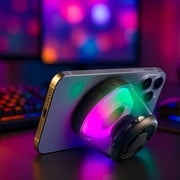 Monster Mag Flux Magnetic Bluetooth Speaker, 5W Portable Wireless Speaker with Multicolor LED Lighting, Magnetic Base & TWS Pairing, MicroSD Playback