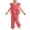 Red, variant on Kids Girls Black Gingham 2 Piece Outfit Set Ruffle Sleeve Peplum Top & Wide Leg Pants Casual Summer Clothing for Kids 4-5 Years,Size 4-5 T