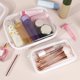 thumbnail image 2 of Bolsa de maquillaje transparente para artículos de cambir de viaje transparente para cierre de cierre cosmético, Claro, S, Minimalista, 2 of 3