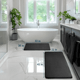 thumbnail image 2 of ComfiTime 2 Piece Bathroom Rugs Set – Thick Memory Foam, Non-Slip Bath Mat, Soft Plush Velvet Top, Ultra Absorbent, Small, Large & Long Rugs for Bathroom Floor, Black, 20*32 & 22*42, 2 of 12