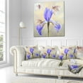 thumbnail image 3 of Designart Blue Flower with Butterflies Sketch - Floral Throw Pillow - 18x18, 3 of 5
