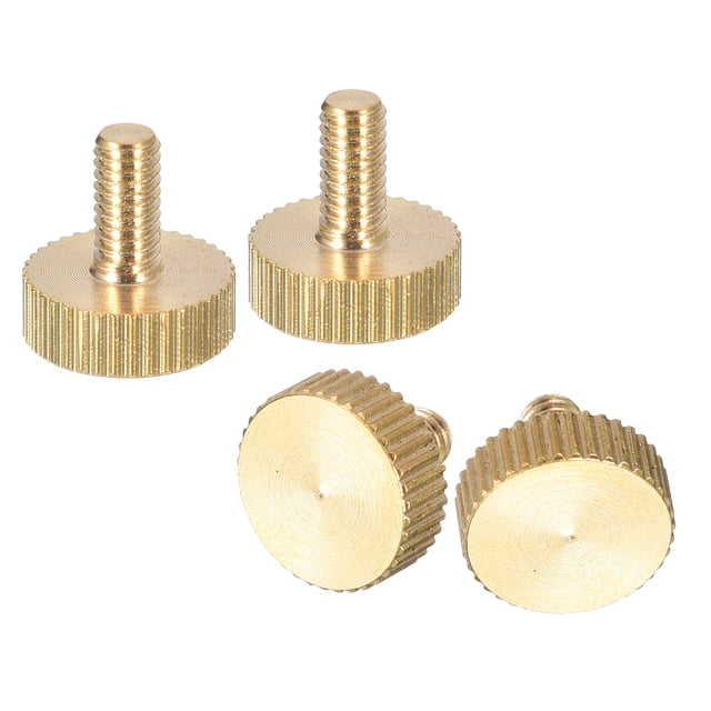 Unique Bargains Vis à Pouce Malléables M4x8mm, Lot de 4 Vis à Tête Malléable Plate en Laiton