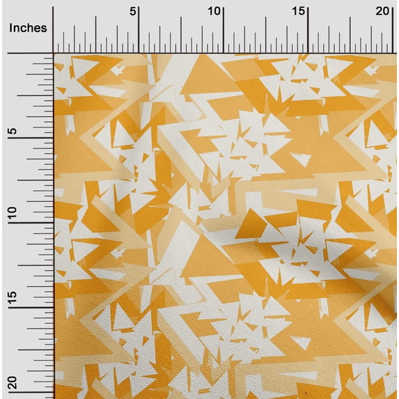 oneOone Organic Cotton Poplin Twill Fabric Triangle Geometric Print Sewing Fabric BTY 42 Inches Wide