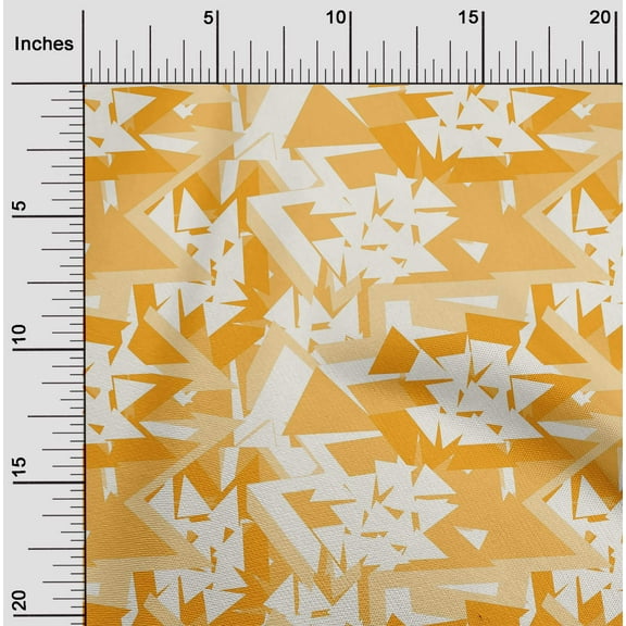 oneOone Organic Cotton Poplin Twill Fabric Triangle Geometric Print Sewing Fabric BTY 42 Inches Wide