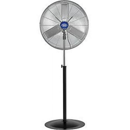 Deluxe Oscillating Pedestal Fan, 30 in. Dia. - 0.5HP 10,000CFM - Black & Silver