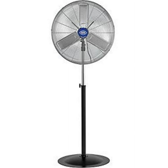 Deluxe Oscillating Pedestal Fan, 30 in. Dia. - 0.5HP 10,000CFM - Black & Silver