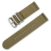 deBeer Watchbands - 18mm Military RAF Style Ballistic Nylon 2-Piece Watch Band - Khaki