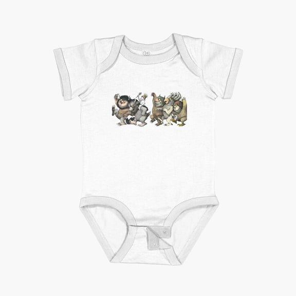 Bella Canvas Wild Things Romp Graphic Short Sleeve Baby One-Piece Newborn Gender Neutral Outfit, Baby Boy Or Girl Bodysuit, Birrthday Gifts