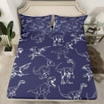 thumbnail image 2 of jejeloiu Safari Dino Dinosaur Twin Sheet Sets,Wild Animal Twin Fitted Sheet,Deepblue White Flat Sheet For Kids,Luxury Bedroom Decor,3pcs, 2 of 7
