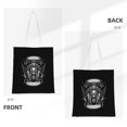 thumbnail image 3 of DouZhe Reusable Grocery Bags, Biker Skull Riding Motorcycle Lightweight Polyester Canvas Cloth Tote Bag for Travle Gym Shopping School, 15" x 16", 3 of 7