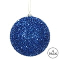 thumbnail image 3 of Vickerman 4" Blue Tinsel Ball Ornament, 4 per Bag, 3 of 3
