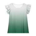 thumbnail image 3 of GERsome Girls Summer T-Shirts Cute Ruffle Short Sleeve Crew Neck Loose Blouse Summer Gradient Casual Toddler Girls Tee Tops for 3-15 Years, 3 of 8