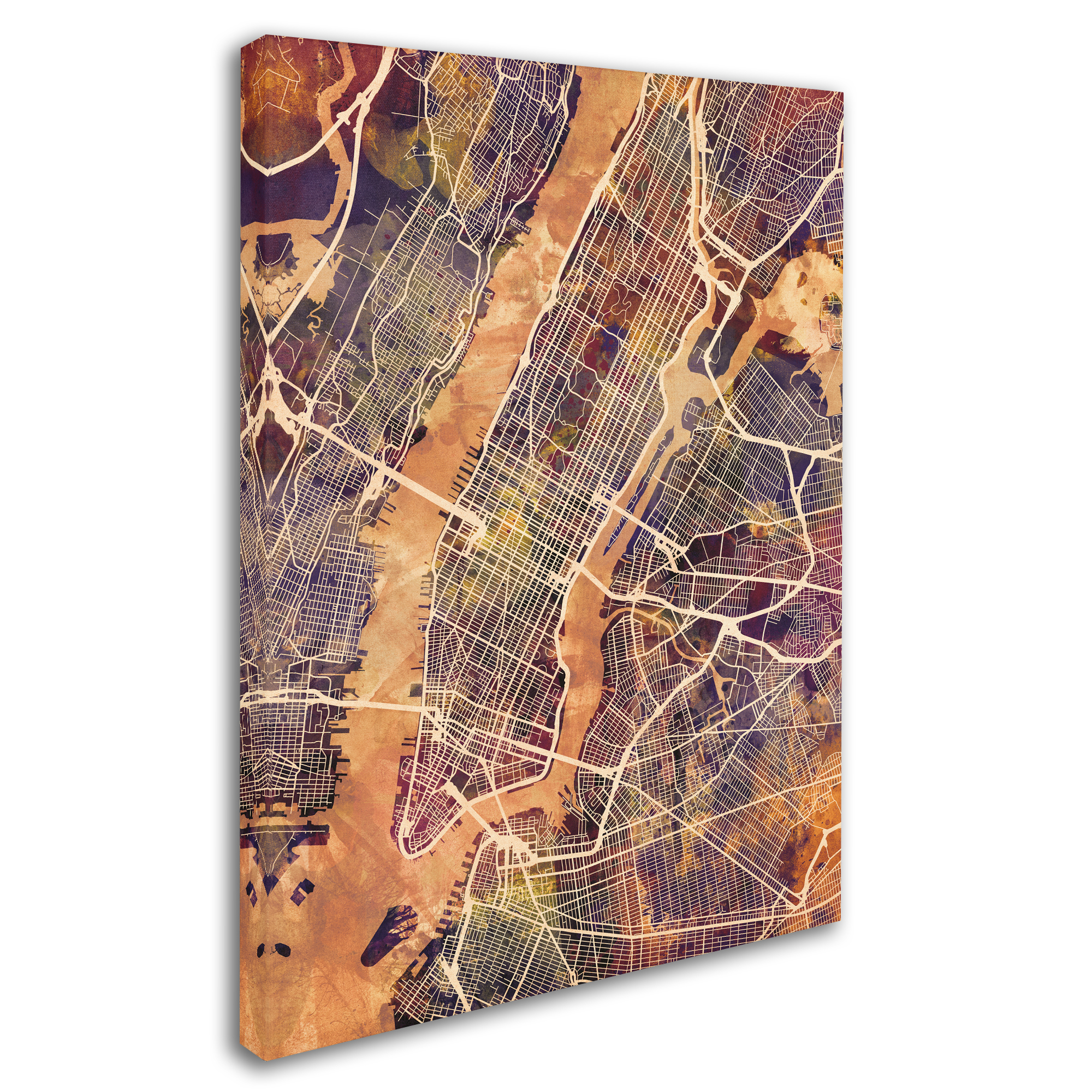 Trademark Fine Art 'New York City Street Map' Canvas Art by Michael Tompsett